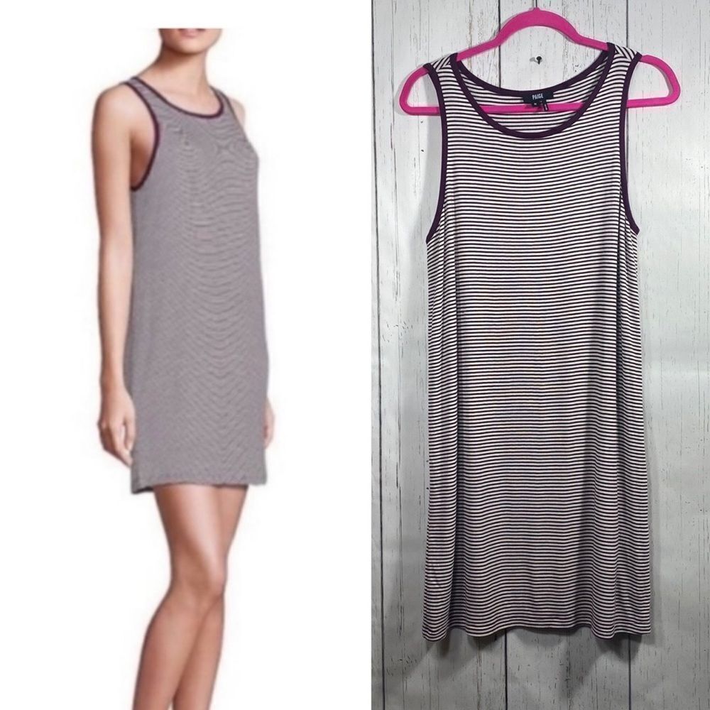 Paige Striped Tank Dress Size M Quiet Luxury Minimalist Casual Lounge Summer